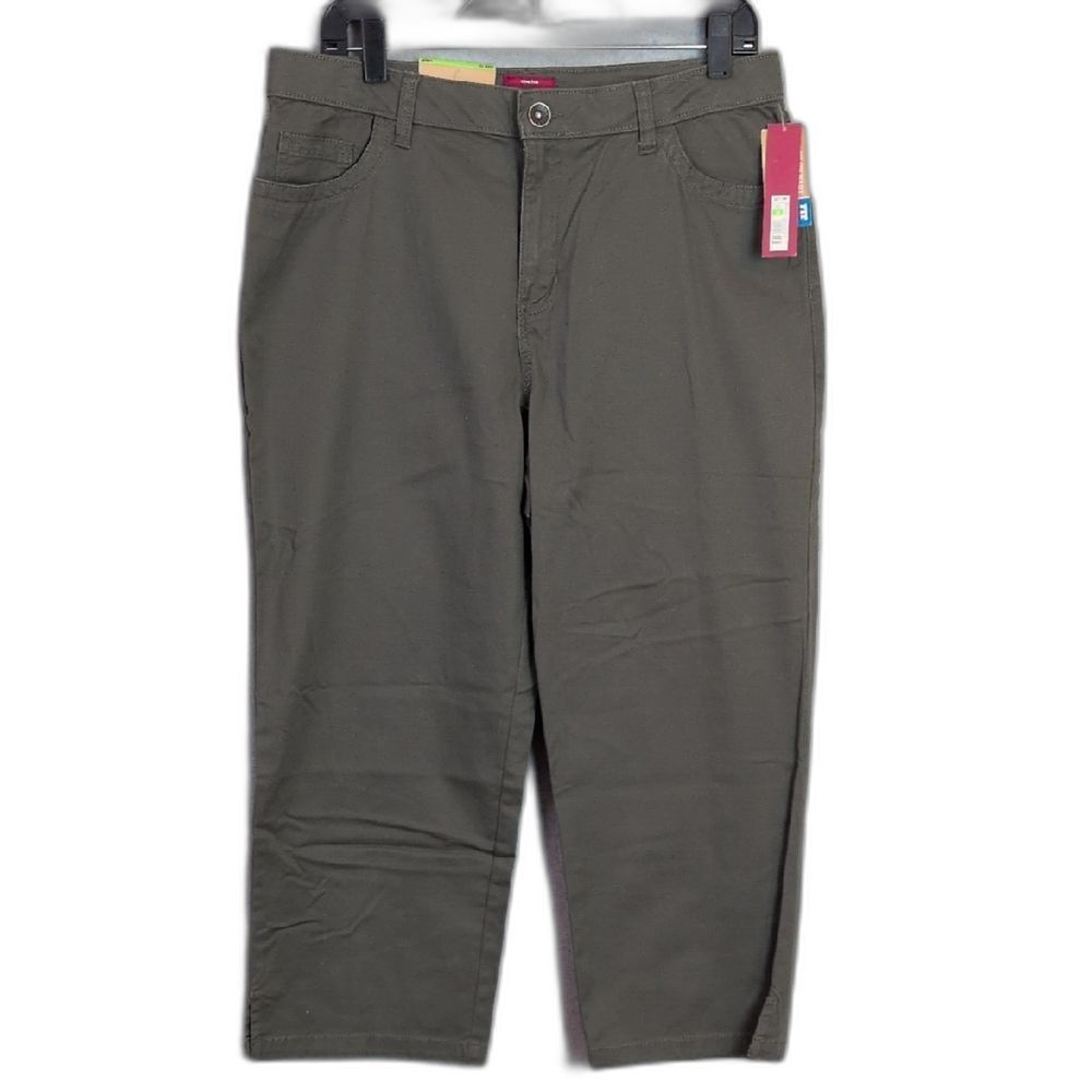 Merona Olive Drab Green Capris Pants Women's 12 NWT